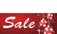 Red Ornament Sale Holiday Season Banner Sign Style 3300
