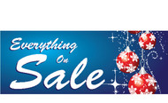 Blue Ornament Everything On Sale Banner Sign Style 3400