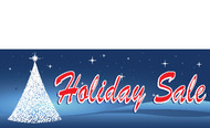 Blue Christmas Tree Holiday Sale Banner Style 4600