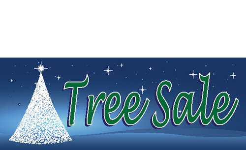Blue Christmas Tree Sale Banner Style 4700