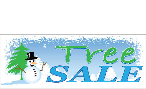 Snowman Themed Christmas Tree Sale Banner Style 4900 