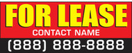 For Lease Banner Sign with personalized Phone Number and Contact Name Style 2700