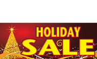 Holiday Sale Advertising Banner Sign- Red and Gold Style 5000