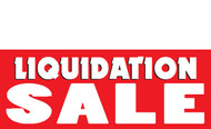 Liquidation Sale Banner Sign style 1500 in Red and White