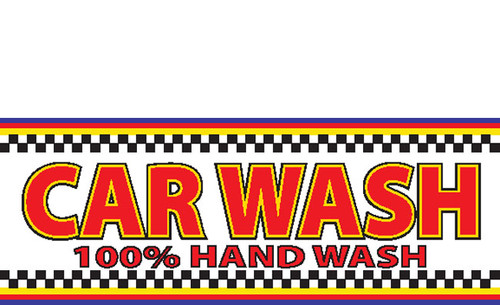 Vinyl Banner Car Wash 100% Hand Wash