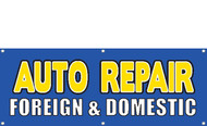 Auto Repair Foreign & Domestic Banner Sign Style 2000