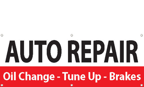 Banner Sign Auto Repair-Oil Change-Tune Up-Brakes