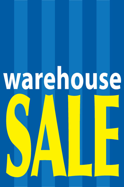 Warehouse sale advertising window sign poster style 1100