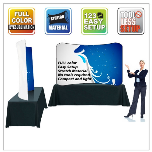 EZ Wave Snap Tube Display Curved Table Top Single Sided