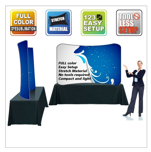 EZ Wave Snap Tube Display Curved Table Top Two Sided