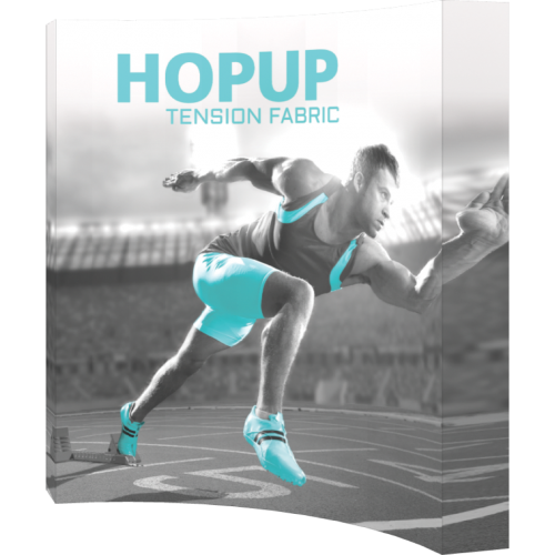 Hopup 8ft curved full graphic 3x3 with Endcaps