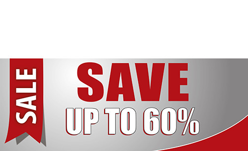 Discount Sale Save Up To Percentage Banner Sign Style 1800