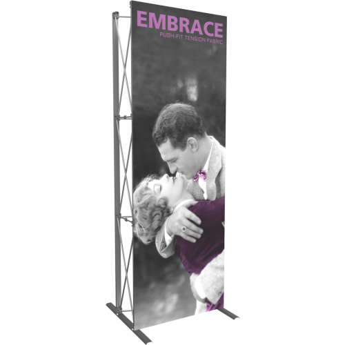 EMBRACE 2.5FT (1x3) FULL HEIGHT PUSH-FIT TENSION FABRIC DISPLAY No End-Cap Right View