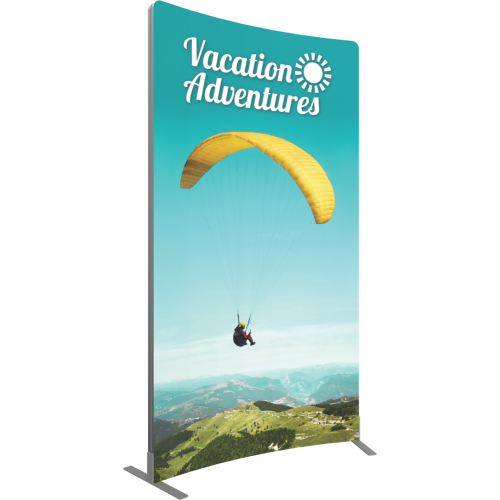 VECTOR FRAME CURVED 02 FABRIC BANNER DISPLAY CONCAVE LEFT VIEW