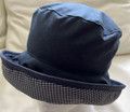 Navy Wax Hat With Blue Check Brim