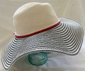 Sun Hat Natural, Red & Striped