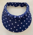 Navy Polka Dot Jumbo Peak Plaited Visor