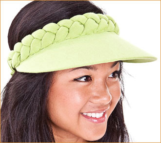 Lime Green Jumbo Peak Plaited Visor 