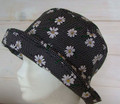 Black Spots with White Flowers Lightweight Cotton Sun Hat