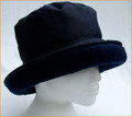 Navy Wax Hat with Navy Fleece under Large Brim
