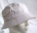 White UV Unisex Cotton Bucket Hat with 2 pockets