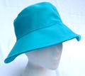 Turquoise Cotton Sun Hat with Button Detail