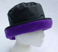 Navy Wax hat with Purple Fleece
