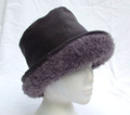Mid Grey Wax Hat with Faux Persian Lamb