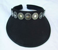 Black Clip on Visor with Silver Coloured Discs