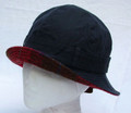 Navy Wax Hat with Red Plaid Harris Tweed 
