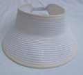 White Straw Visor with Elasticated Back