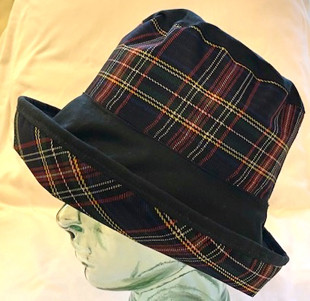 Dark Navy \u0026 Tartan Wax Waterproof Hat 