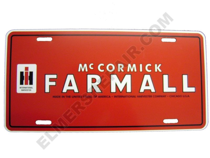 FA001LP Farmall Tractors License Plate Elmer's Repair Inc