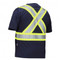 Navy Hi-Vis CSA Crew Neck Short Sleeve Tee - Back | Safetyapparel.ca