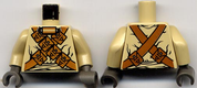 Minifig Torso - Tan Shirt with Crossed Belts with Pouches and Breathing Apparatus