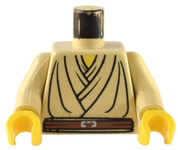 Minifig Torso - Tan Layered Shirt with Brown Belt