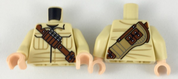 Minifig Torso - Tan Shirt with Pockets, Shoulder Belt with Shell Pouches, Rifle Holster