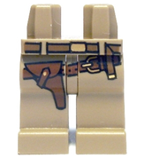 Minifig Legs -  DarkTan with pistol
