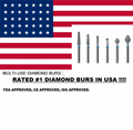 RATED #1 MULTI-USE DIAMOND BURS - ROUND END TAPER 15 BURS/ PK