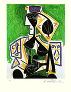 Pablo Picasso Cubist Lady In Green Signed L/e W/coa