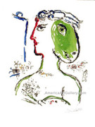 Rare! Stunning Marc Chagall Artist As Phoenix Signed SN Wcoa