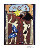 Salvador Dali Signed Ltd Ed Surreal Lovers Adam And Eve