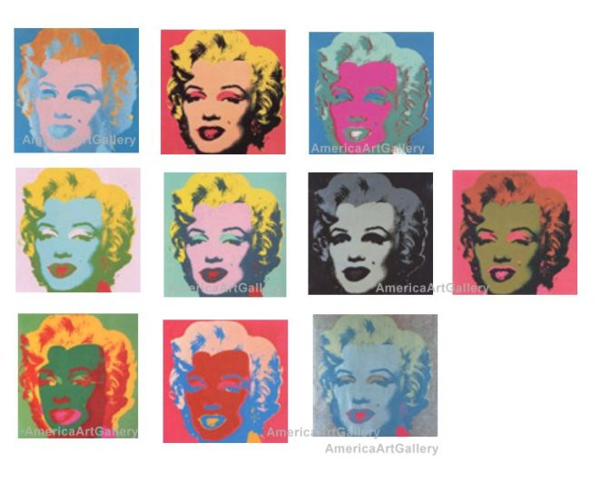 Sunday B Morning Warhol Marilyn 10 Print Collection - America Art