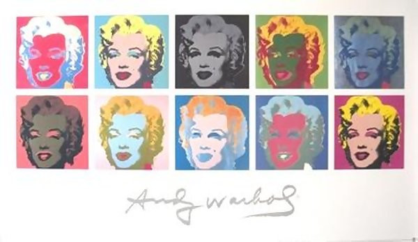 Rare Limited Ed Andy Warhol 10 Marilyn Monroe Print Last One