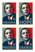 Rare Barack Obama Campaign Collectible 4 Set of Prints