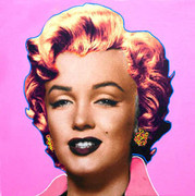 Extraordinary Steve Kaufman Marilyn Monroe Pop "Pink"