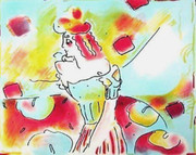 Great Composition Red & Green, Ltd Ed Lithograph, Peter Max
