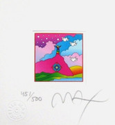 Dynamic Peter Max Hand Signed w/COA Sage on Mountain Ltd Ed Litho.875" x 4.5"