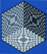 Splendid Cubic Relationship, Ltd Ed Silk-screen, Victor Vasarely