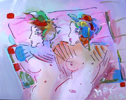 Two Nudes Version I #1 Acrylic on Canvas, Peter Max